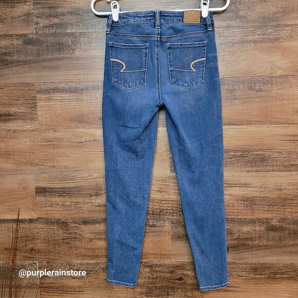 American Eagle Jeans 0 S Jegging Super Hi Rise 360 Next Level Stretch Denim - Picture 2 of 12
